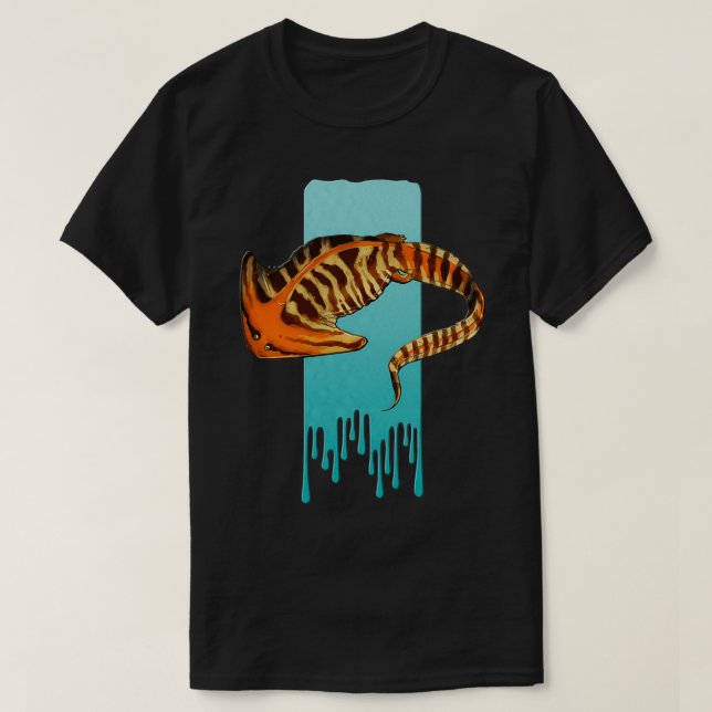 Camiseta Diplocaulus el camisón de salamandra con cabeza de (Diseño del anverso)