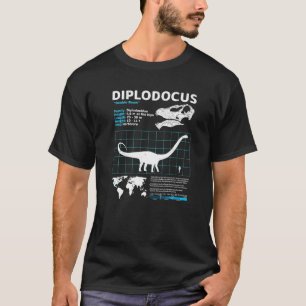 Camiseta Diplodocus Ficha informativa sobre los datos de di