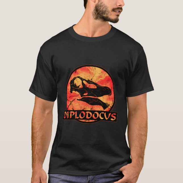 Camiseta Diplodocus Fossil Skull Dinosaur Bones Diplodocume (Anverso)