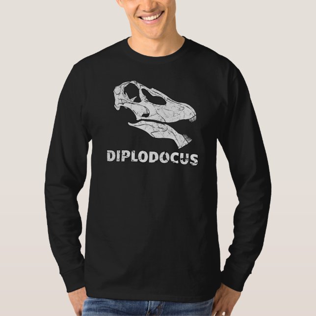 Camiseta Diplodocus Fossil Skull Dinosaur Bones Diplodocume (Anverso)