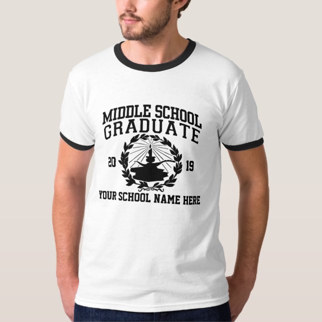 Camiseta DIPLOMADO de ESCUELA SECUNDARIA ADAPTABLE 20xx (Anverso)