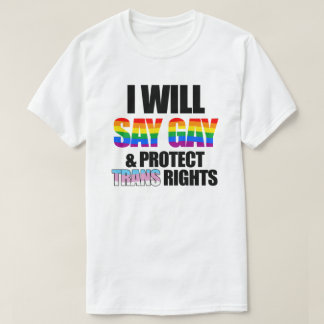 Camiseta Diré gay y protegeré los derechos de los transexua