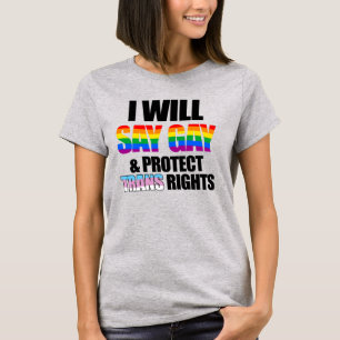 Camiseta Diré gay y protegeré los derechos trans