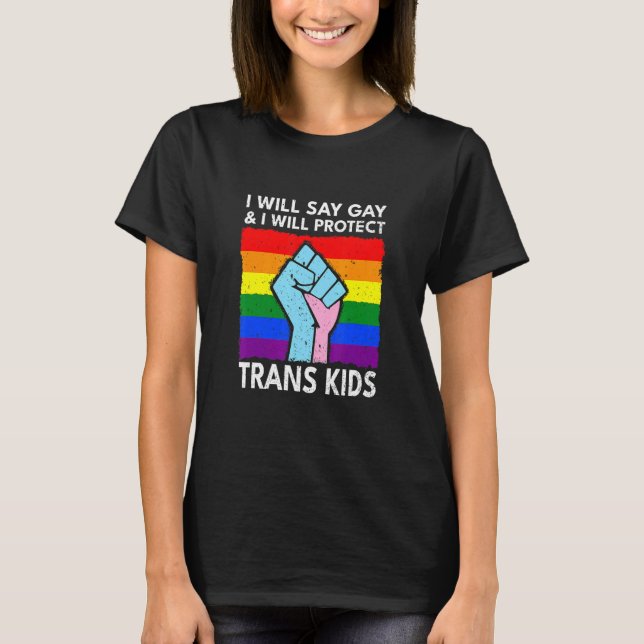 Camiseta Diré Gay Y Protegeré Trans Retro Vin (Anverso)