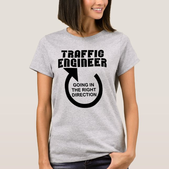 Camiseta Dirección derecha del ingeniero de tráfico (Anverso)