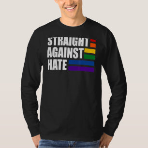 Camiseta Directamente contra el odio Rainbow Lgbt Bandera L