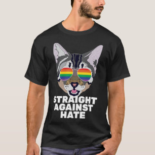 Camiseta Directamente contra el orgullo gay Gato odiado