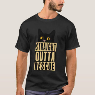 Camiseta Directamente de Rescate Gato Negro Hombres Mujeres