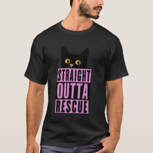 Camiseta Directamente de Rescate Gato Negro Hombres Mujeres