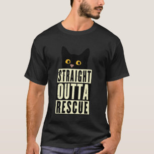 Camiseta Directamente de Rescate Gato Negro Hombres Mujeres