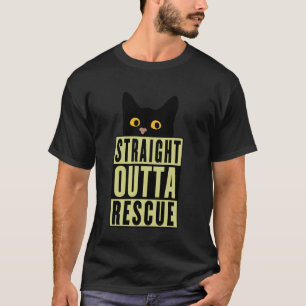 Camiseta Directamente de Rescate Gato Negro Hombres Mujeres