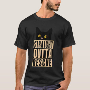 Camiseta Directamente de Rescate Gato Negro Hombres Mujeres