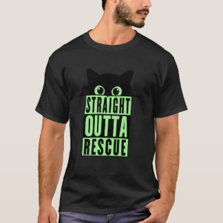 Camiseta Directamente de Rescate Gato Negro Hombres Mujeres