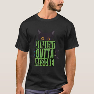 Camiseta Directamente de Rescate Gato Negro Hombres Mujeres