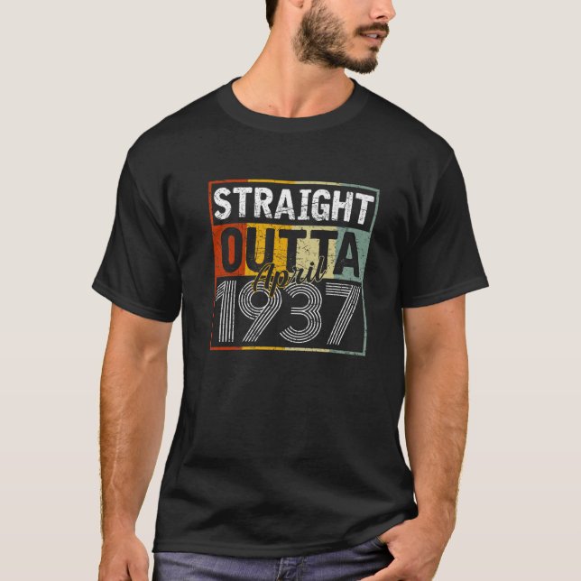 Camiseta Directamente En Abril De 1937 Hombres Mujeres Vint (Anverso)