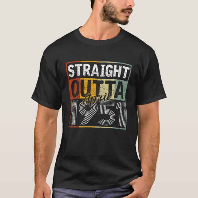 Camiseta Directamente En Abril De 1951 Hombres Mujeres Vint (Anverso)