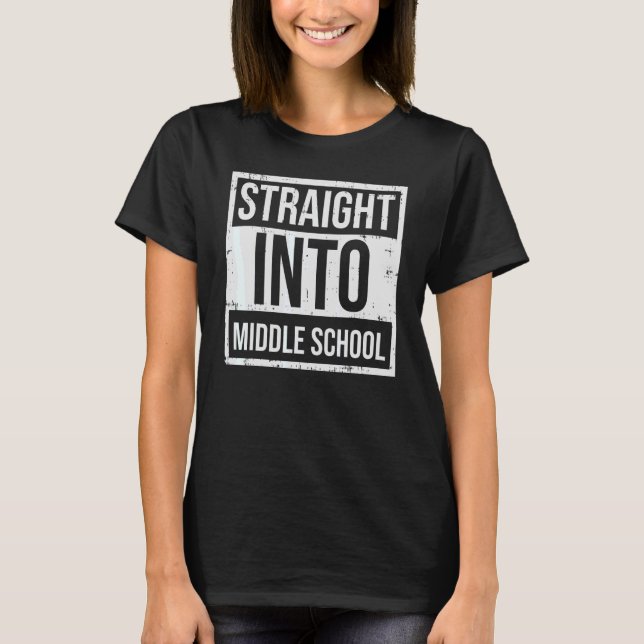 Camiseta Directamente En El Primer Día De La Escuela Media  (Anverso)