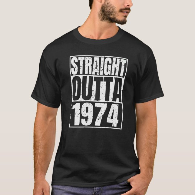 Camiseta Directamente Fuera de 1974 48º cumpleaños Retro 48 (Anverso)