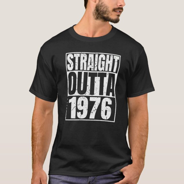 Camiseta Directamente Fuera de 1976 46º cumpleaños Retro 46 (Anverso)