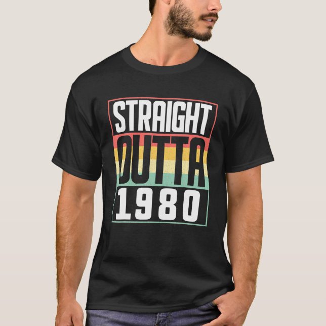 Camiseta Directamente Fuera De 1980 42º Cumpleaños 42 Años (Anverso)