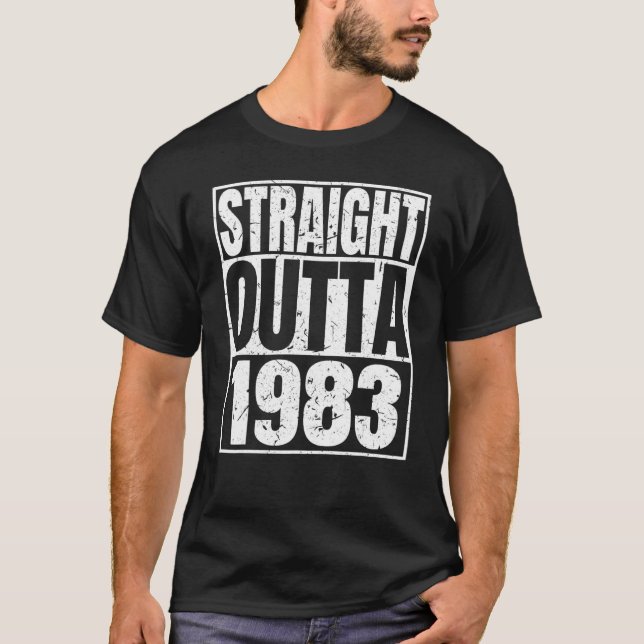 Camiseta Directamente Fuera de 1983 39º cumpleaños Retro 39 (Anverso)
