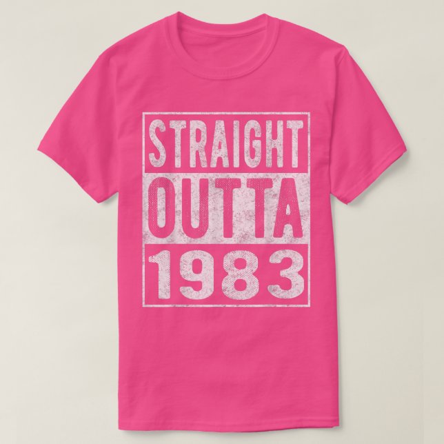 Camiseta Directamente Fuera de 1983, Divertido Nacido en 19 (Diseño del anverso)