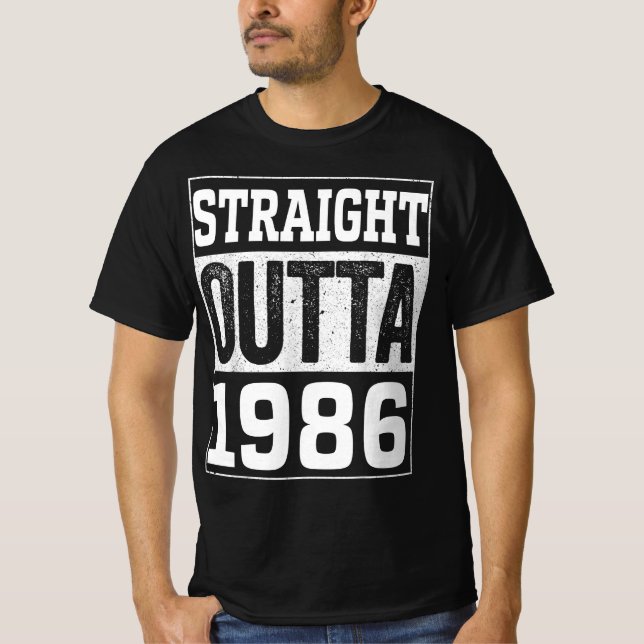 Camiseta Directamente Fuera de 1986 , 1986 Feliz Regalo de  (Anverso)