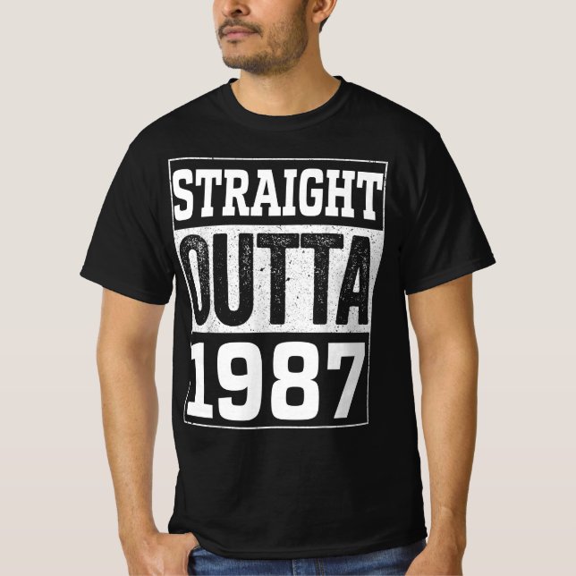Camiseta Directamente Fuera de 1987 , 1987 Feliz Regalo de  (Anverso)
