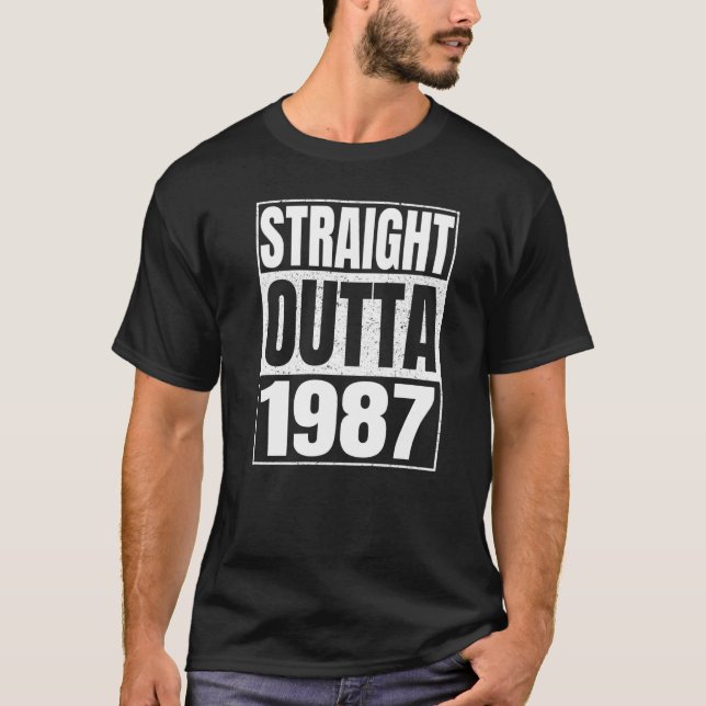 Camiseta Directamente Fuera de 1987 35º cumpleaños 35 años  (Anverso)