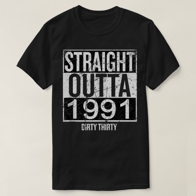 Camiseta Directamente Fuera de 1991 Sucio Treinta y Treinta (Diseño del anverso)
