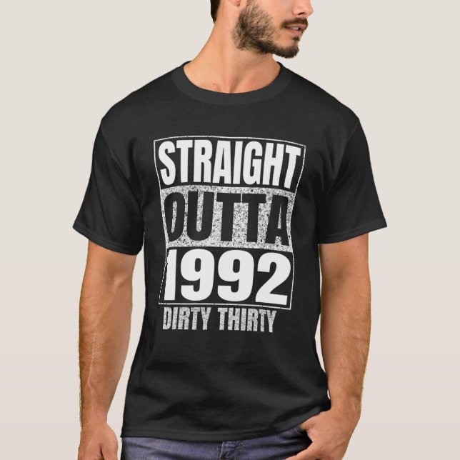 Camiseta Directamente Fuera De 1992 30º Cumpleaños Treinta  (Anverso)