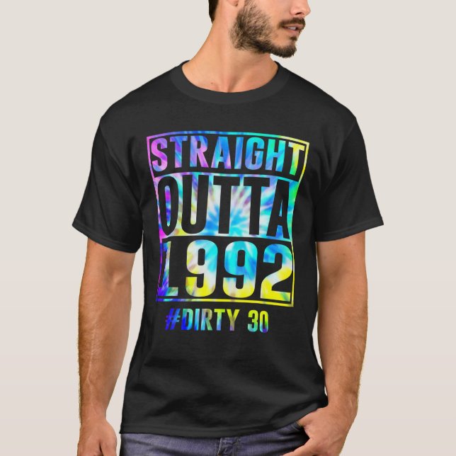 Camiseta Directamente Fuera De 1992 Sucio Treinta Divertido (Anverso)