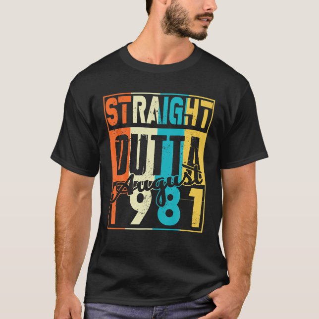 Camiseta Directamente Fuera De Agosto De 1981 40º Famoso Cu (Anverso)