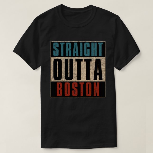 Camiseta Directamente fuera de Boston Massachusetts MAMÁES  (Diseño del anverso)
