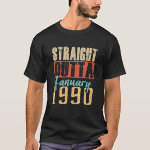 Camiseta Directamente Fuera De ENERO De 1990 30 Alegre Cump