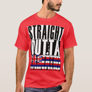 Camiseta Directamente fuera de Kainaliu Hawaii Bandera del 