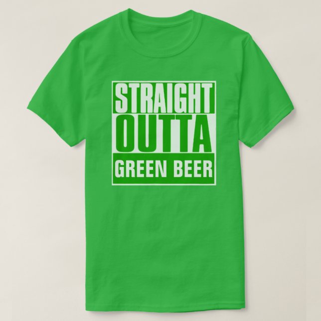 CAMISETA DIRECTAMENTE FUERA DE LA CERVEZA VERDE ST. EL DÍA  (Diseño del anverso)