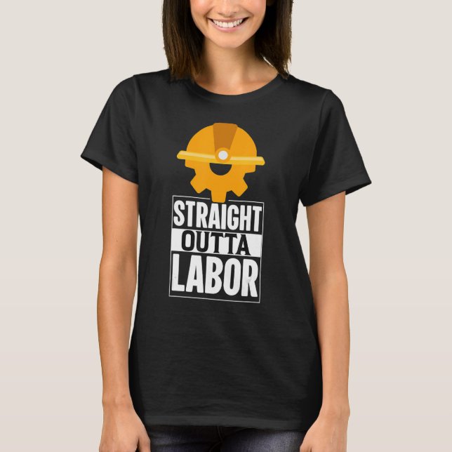 Camiseta Directamente fuera de la Unión Laboral Fuerte Día  (Anverso)
