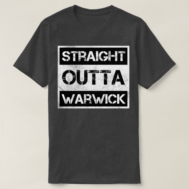 Camiseta Directamente fuera de Warwick ciudad Rhode Island  (Diseño del anverso)