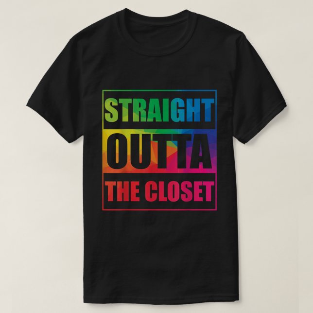 Camiseta Directamente Fuera del armario LGBT (Diseño del anverso)