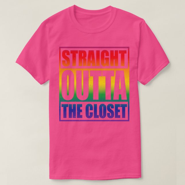Camiseta Directamente fuera del armario los soportes lgbt (Diseño del anverso)