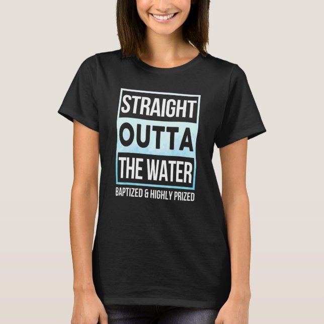 Camiseta Directamente Fuera Del Baptismo Del Agua Niños Adu (Anverso)