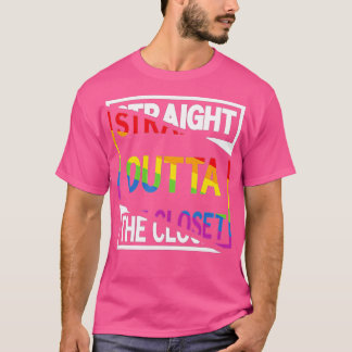 Camiseta Directamente fuera del clóset Orgullo arcoiris del