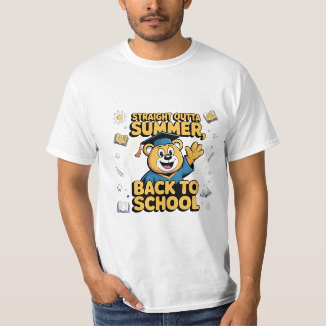 Camiseta Directamente fuera del verano, de vuelta al 🐻 esc (Anverso)
