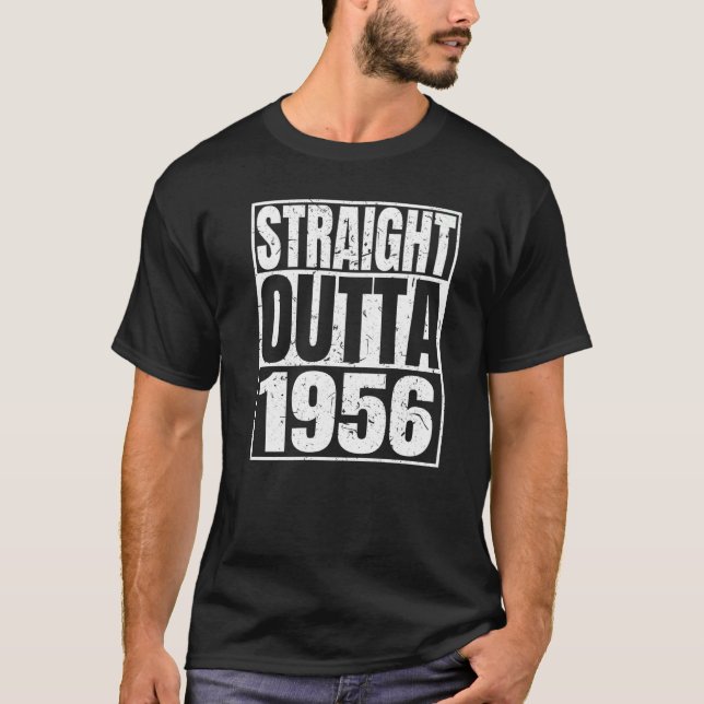 Camiseta Directamente Salidas 1956 66º cumpleaños Retro 66  (Anverso)
