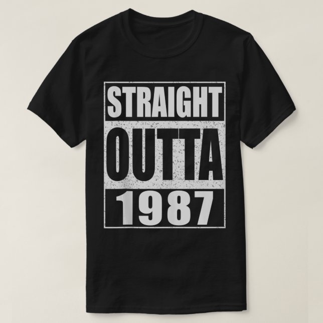 Camiseta Directamente Saliendo 1987 34º regalo de cumpleaño (Diseño del anverso)