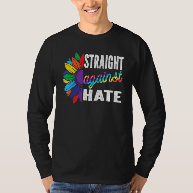 Camiseta Directo Contra El Orgullo De Odio Mes Apoyo Lgbtq (Anverso)