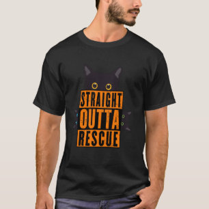 Camiseta Directo de Rescate Gato Negro Hombres Mujeres Adol
