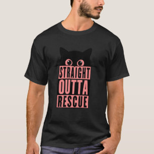 Camiseta Directo de Rescate Gato Negro Hombres Mujeres Adol