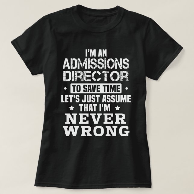 Camiseta Director de Admisiones (Diseño del anverso)